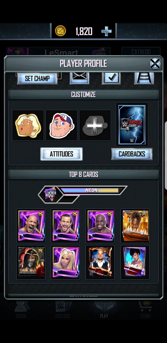 riksmits79's tweet photo. #WWESupercard 2 player package deal. Serious players lf a Neon team. We are gothic++ and Neon tier. Will max and get team quota for events. https://t.co/edkQLvG5y1