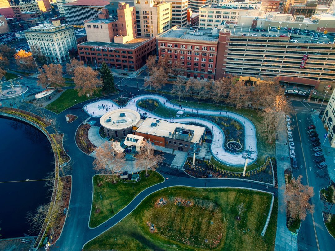 TheMikeEllis's tweet photo. Ice Skating season has begun in #Spokane's #RiverfrontPark! #FamilyFun #VisitSpokane #Photography RT: @SpoRiverfrontPk Aerial photo of the #iceribbon opening in #riverfront from @FlyWithBeck. https://t.co/8H2EeYKxub
