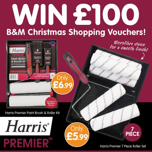 bmstores's tweet photo. 💸#COMPETITION TIME - ENDS SOON💸

We're giving away a brilliant £100 worth of B&amp;M shopping vouchers thanks to @Harrisbrushes - perfect for Christmas!

For your chance to #WIN, simply FOLLOW US, RETWEET and COMMENT WHAT you'd spend your vouchers on!

Competition ends 9am 23/11/18 https://t.co/JLOImH8gzx