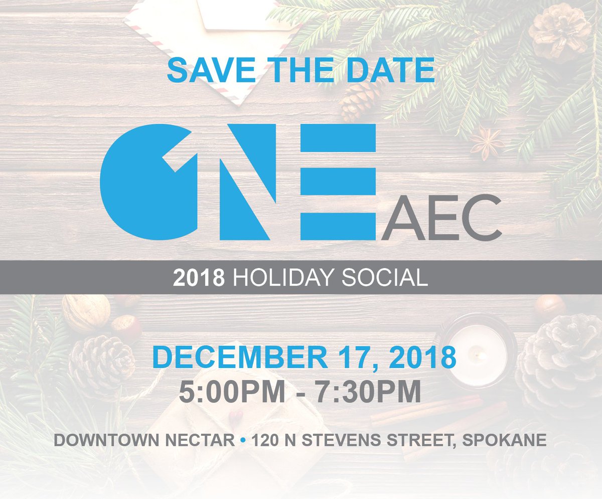 'Tis the season for the OneAEC Holiday Social! Spend some time with your colleagues and other OneAEC members at our last event of the year. Sign up here: oneaec.org/events/144
