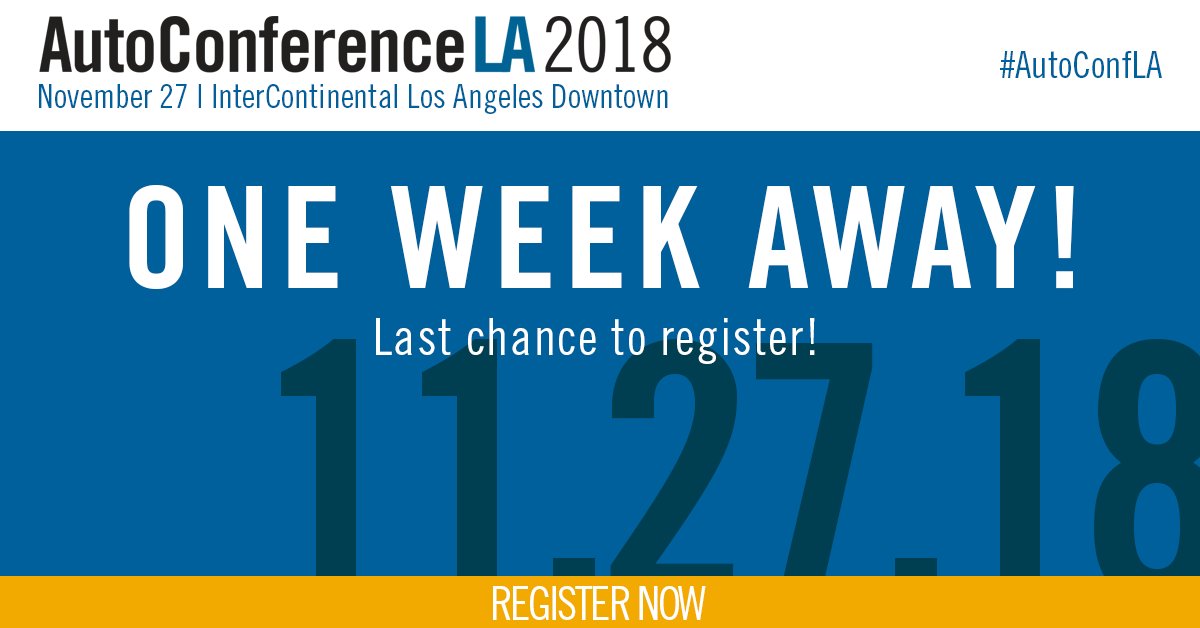 JDPowerAutos's tweet image. We're one week away from #AutoConfLA, co-hosted with @NADAUpdate  

Come enjoy keynotes from Mazda and Honda and networking opportunities with some of the industry's largest OEMs and dealers. 

Space is limited - register now and don't miss out! 

okt.to/fBWOuC
