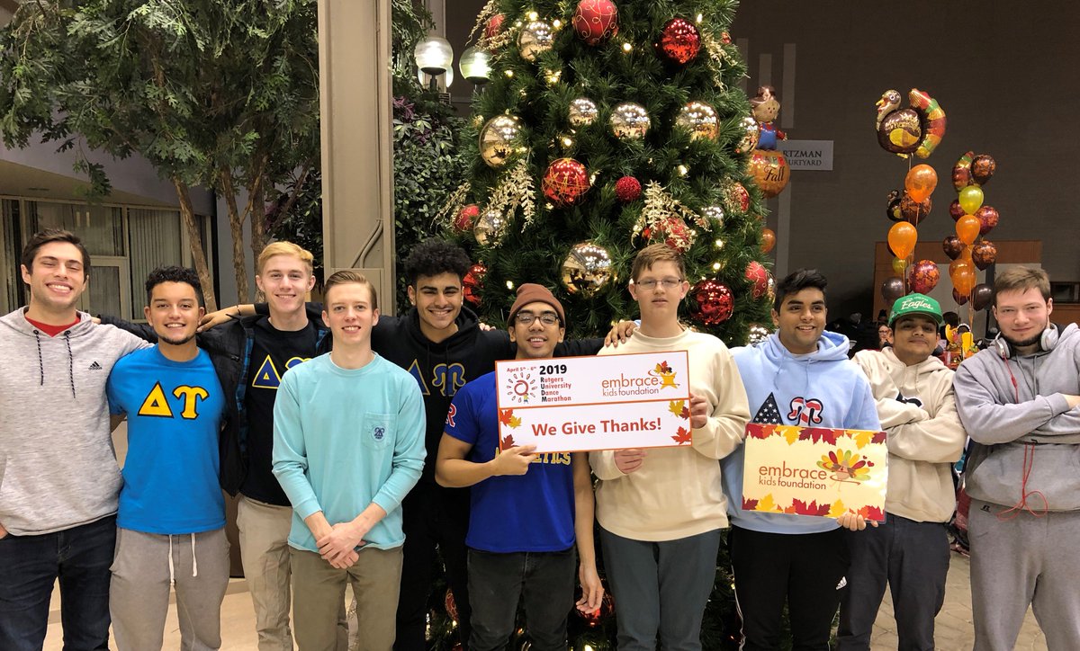 Tony &amp; <a href="/du_rutgers/">RU Delta Upsilon</a> are ready for the holiday season after celebrating a fun #RU4Kids Thanksgiving party together yesterday! We are thankful for Tony's family &amp; Delat Upsilon in the <a href="/EmbraceKids/">EmbraceKids</a> community!