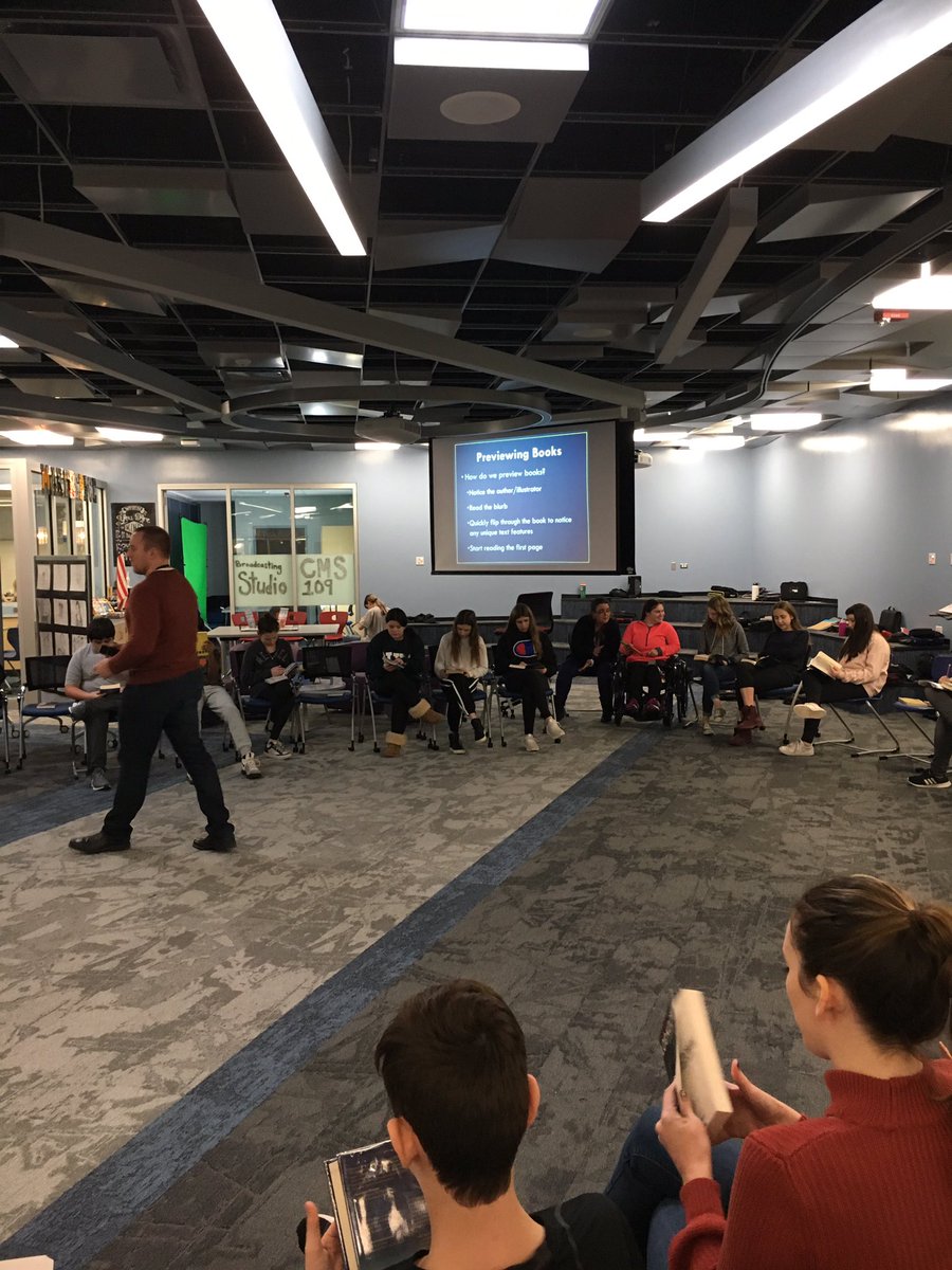 Love having <a href="/benzulauf2/">Ben Zulauf</a> host an 8th grade read around with @CarusoTeacher and <a href="/jenna_weiner/">Jenna Weiner Citron</a> #carusoway #engage109 <a href="/DPS109/">Deerfield Dist. 109</a> <a href="/109Caruso/">Caruso Middle School</a>