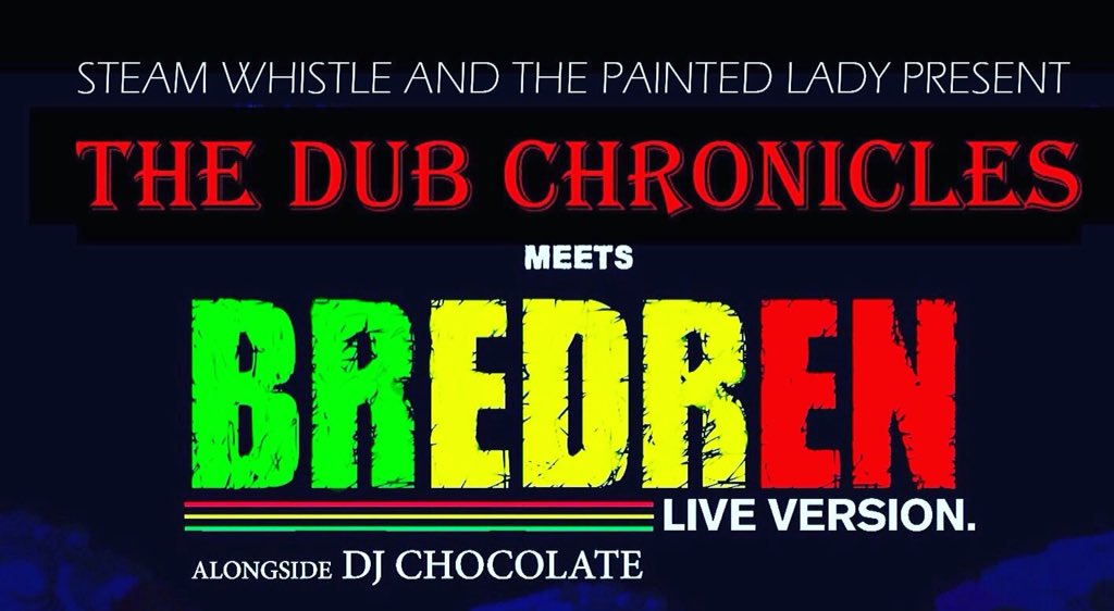 bredrendub's tweet photo. Thursday Dec 6
@dub_chronicles meets @bredrendub alongside @DJChocolauren @ZionOnMyMind @nkrumahmusic
@THEPAINTEDLADYY @SteamWhistle #torontodub #reggaeinna416 #thedubchronicles #bredrendub #dubinna416 #djchocolate #paintedladyossington #resinators #resinatorsmaximumdub #dub https://t.co/0LSd5pSRTa