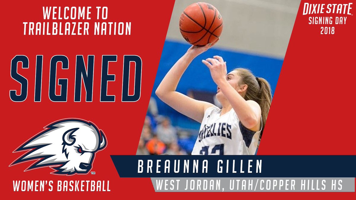 UtahTech_WBB's tweet photo. 🔴SIGNED 🔴 We are super excited to announce ⭐️ Breaunna Gillen ⭐️ to our Trailblazer nation next year!! This girl can score at will and a true winner! @breaunnagi 🏀  #dixieblazers #trailblazernation #dixiestwbb #trailblazing https://t.co/rKIFazOW8e