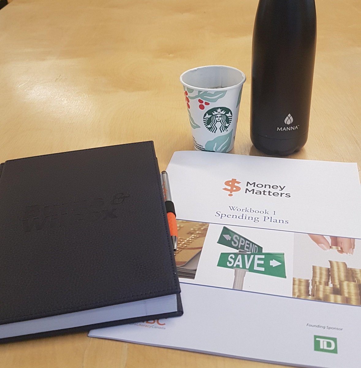 Pre-event workbooks and beverages before the panel!