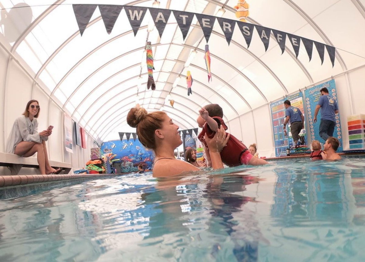 WatersafeSwim's tweet photo. Lucky us... it is so special to see new parents enjoy their first swim with their newborns in our cozy warm pools.  It is FREE - No registration fees... no obligations... no submersions necessary. https://t.co/qFD8ve4IP9