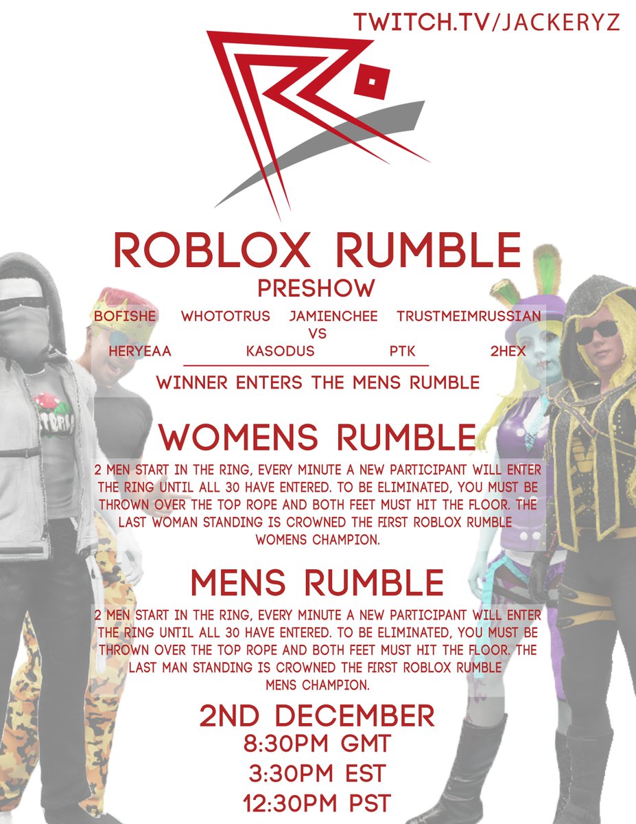 Jackeryz On Twitter Robloxrumble Live Show Poster December 2nd