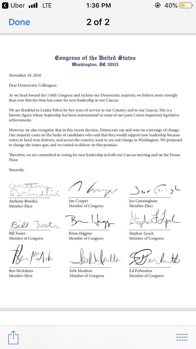 Uhh I get doing things alphabetically EXCEPT when that means the 1st p. is signed only by guys? Letter from 16 Dems asking for Pelosi to go.