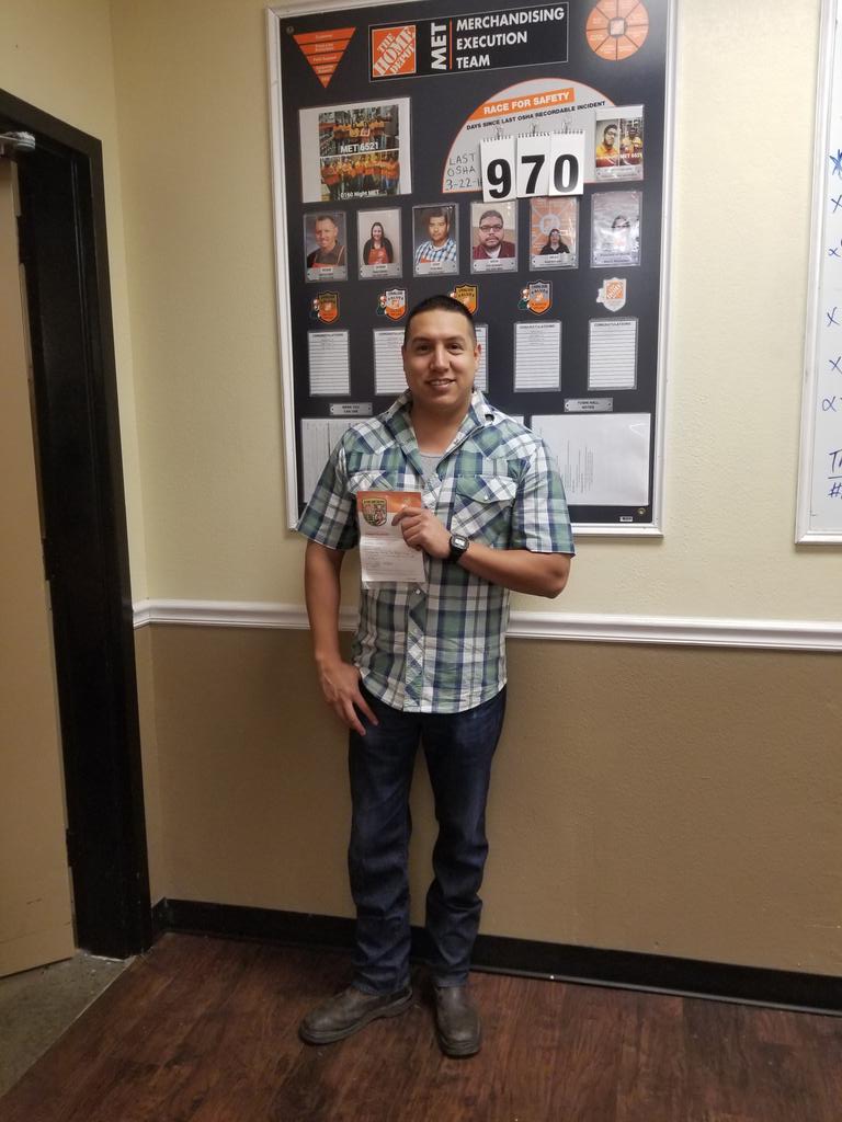 Maria Del Jesus Perez (@mariadeljesusp4) on Twitter photo Great Job! to Jose Luna Award given by John LP for following Safety Standards at 6521 <a href="/JGatTHD/">John Garcia</a>,<a href="/THDRoxSalinas/">Roxie Salinas</a>,<a href="/GalvanGalvan16/">HomeDepot6521</a>,<a href="/THDNina/">Nina</a>,@LeeRoyOASM6521 Great Job! to Jose Luna Award given by John LP for following Safety Standards at 6521 <a href="/JGatTHD/">John Garcia</a>,<a href="/THDRoxSalinas/">Roxie Salinas</a>,<a href="/GalvanGalvan16/">HomeDepot6521</a>,<a href="/THDNina/">Nina</a>,@LeeRoyOASM6521