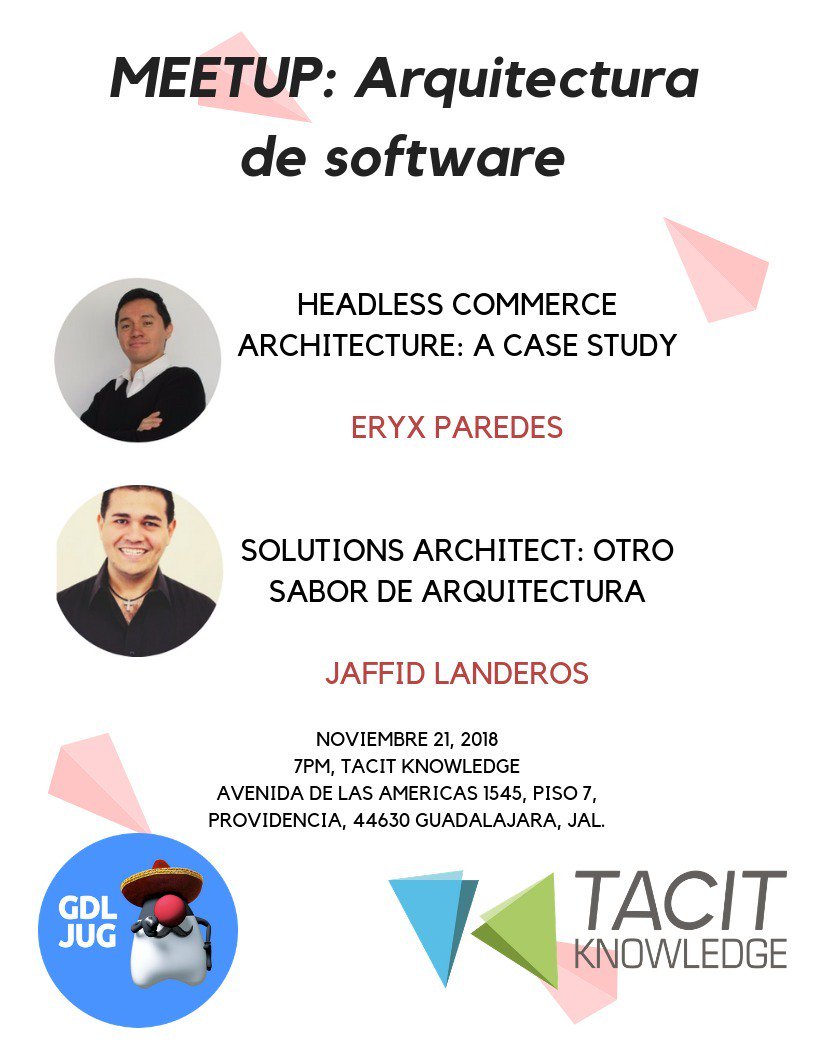java_gdl's tweet image. Este miércoles hablaremos de #ArquitecturaDeSoftware en @TacitGDL 🤓 los esperamos 😉
