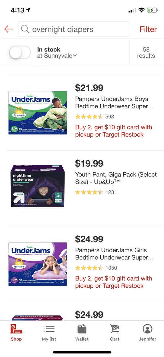 pampers underjams small medium