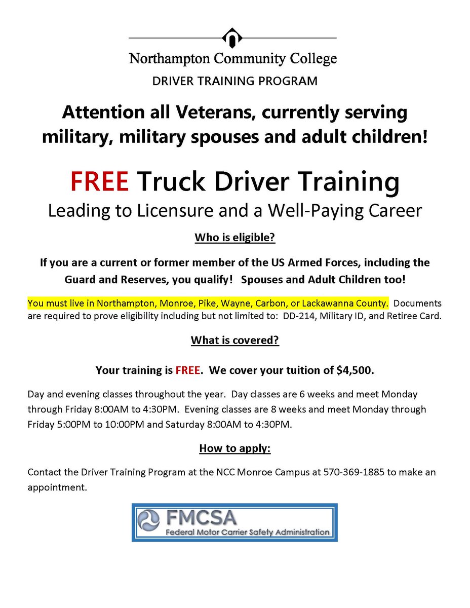 Free training for veterans and military...check it out! @NorthamptonComm
