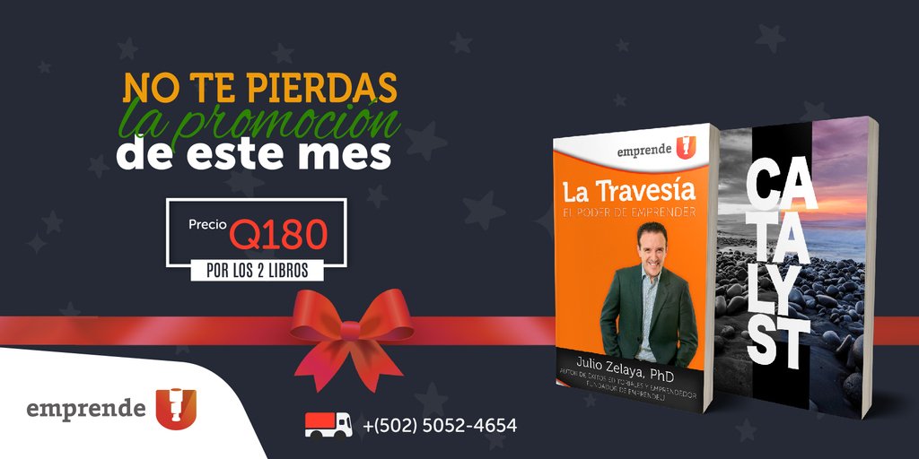 emprende_u's tweet photo. En esta navidad inspira a otros a afrontar el cambio y a emprender. Regala dos libros a Q180.00. Oferta valida llamando al +(502)5052-4654.

*costo de envío Q25 en el perímetro de la ciudad.* https://t.co/hEy7ycNMxH