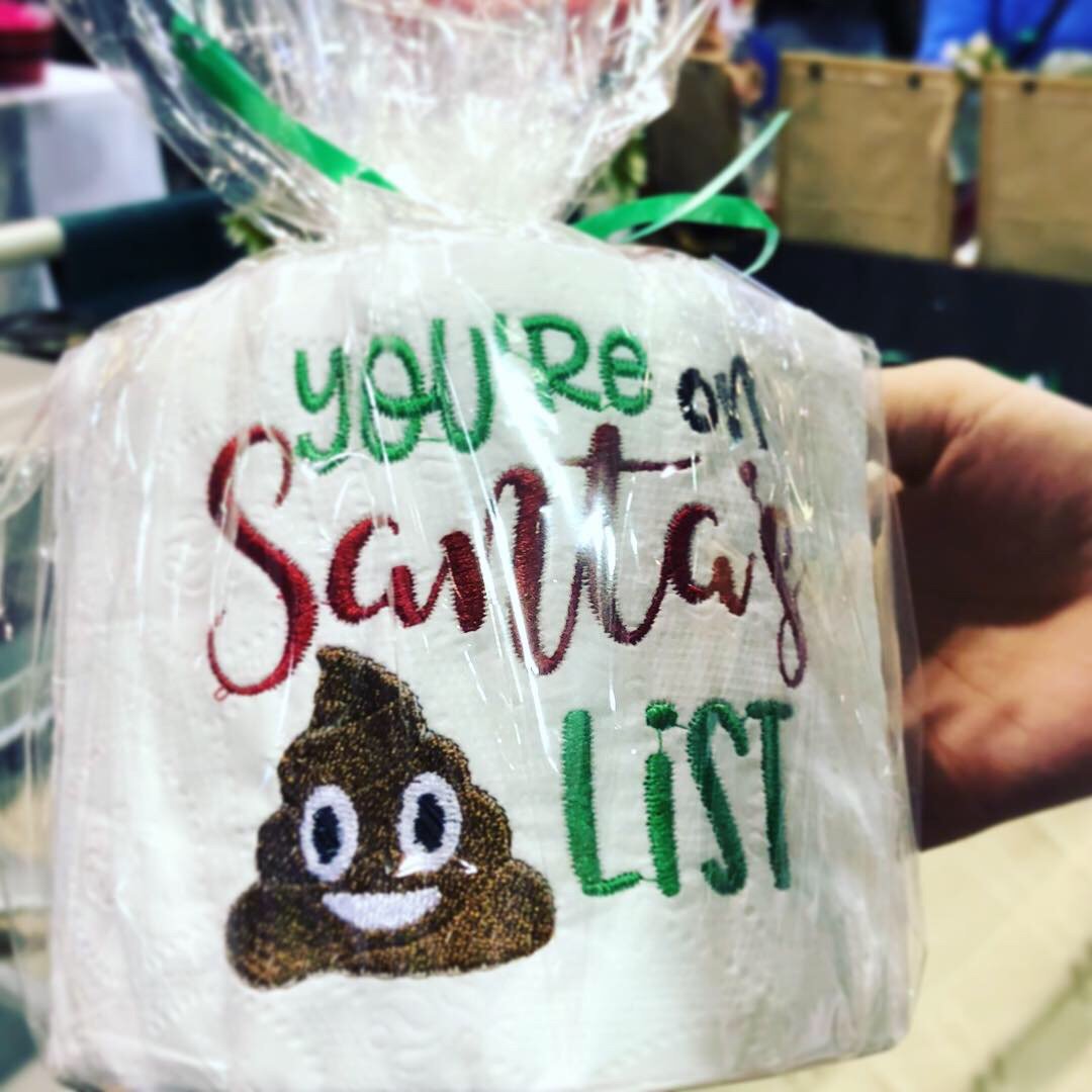FreshPrints208's tweet photo. We had a great time at the Canyon County Christmas Show! 

Custom embroidered stockings and The hilarious embroidered toilet paper will be available from now until Christmas! 
Don’t miss out! 

Stockings 1 for $20 or 2 for $30
Embroidered Toilet Paper $6 https://t.co/uXeuvRZx6b