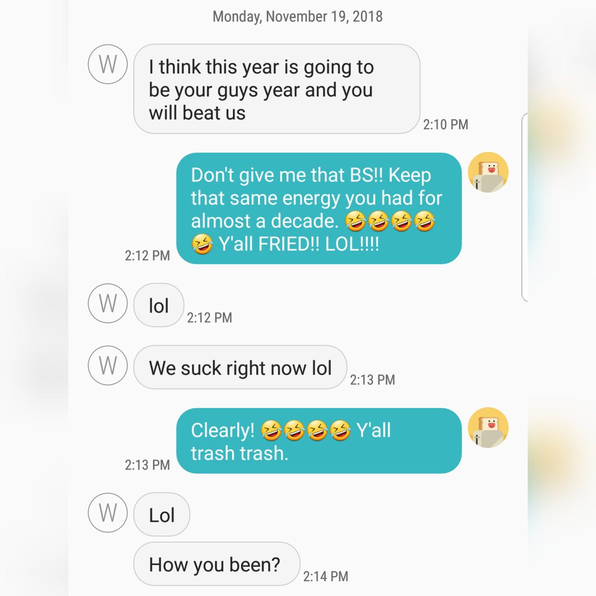 DominicGoBlue's tweet photo. Conversation with Suckeye fan:
This ended quickly! 🤣🤣🤣🤣🤣🤣🤣 #GoBlue #BeatSuckeyeWeek #RevengeTour https://t.co/z1boFE6DrD