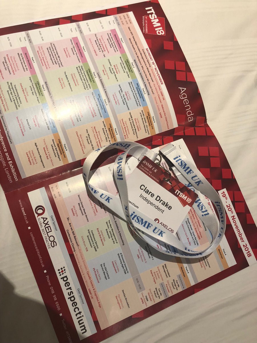 clairedrake1710's tweet photo. It’s been an amazing day at #ITSM18.  Have heard so many great speakers today.
Can’t wait for tomorrow. https://t.co/17aq3yewo7