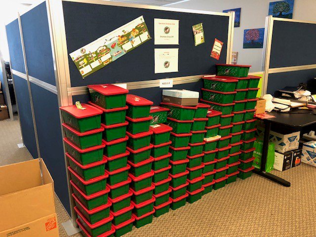 GTS employees packed 107 shoeboxes with toys, school supplies, and more to be sent to children all over the world, through Operation Christmas Child. Learn more about this wonderful organization here: samaritanspurse.org/what-we-do/ope…. #givethroughservice