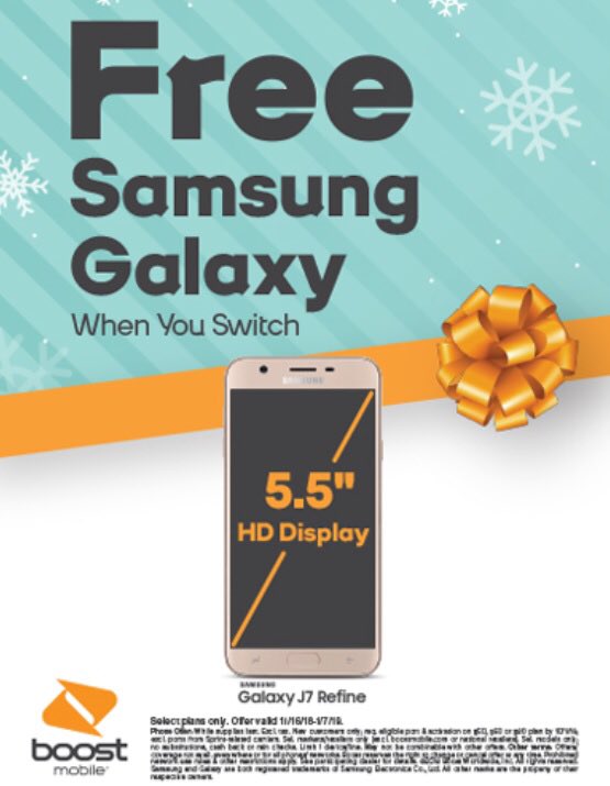 IWPEaststate's tweet photo. FREE Samsung J7 Refine 
Come with IWP for the best holiday deals yet! 

📍41 East State st , Trenton NJ 08068 
📞 855-377-7766 Ext 107
#IWP #IWPFAM #boostmobile @jjonesvip @SPG_Jose https://t.co/qB68fIFH3b