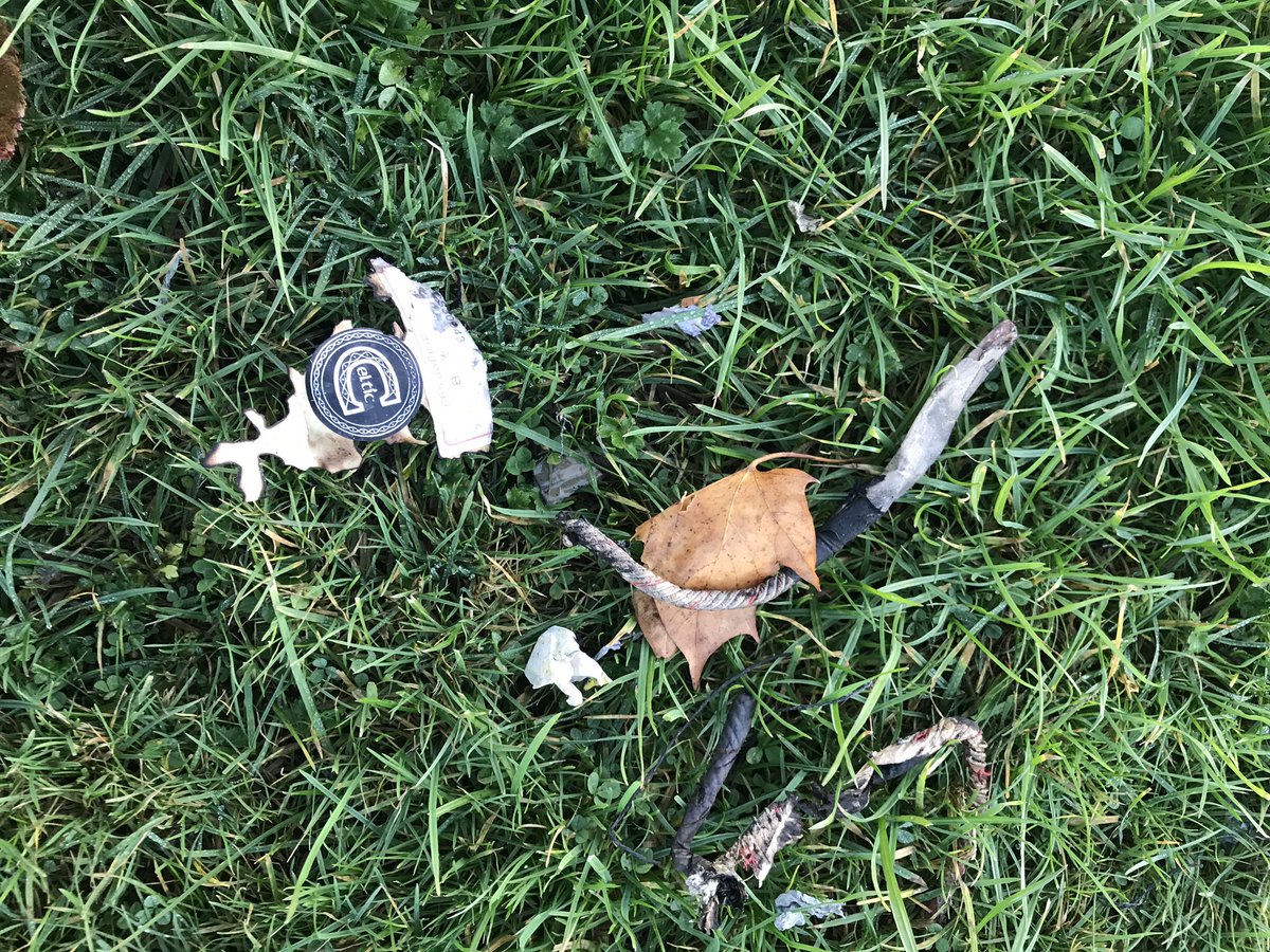 dandanruns's tweet photo. How can a pyro company leave this behind @burnleycouncil ? In the middle of Townley Park? Fuse/tubes and remains of shells! When we do displays we clean up and leave the site as we found it! Not good for dogs/kids or anyone playing sports on the grass (full of wire and plastic) https://t.co/L9ep8eGoRB