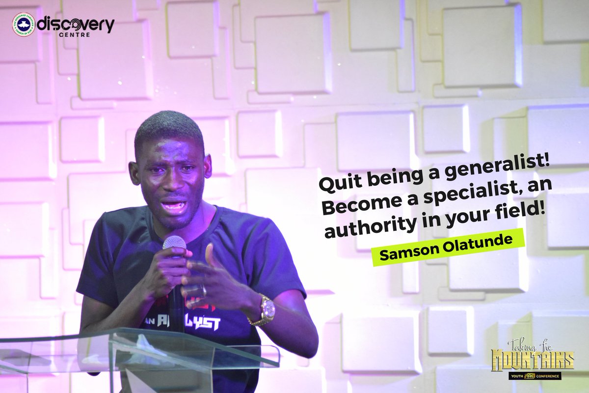 RCCGDC's tweet photo. Become an authority in your chosen field by developing into a specialist - a very good one at that!
@SamSpeaksNow
#TakingTheMountains
#YFCDAY2 #YFC2018
#YouthConference
#YouthFireConference
#RCCGDC https://t.co/nKkoh1Ln8r