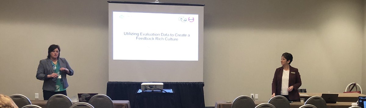 Dr. Whitlock, principal Shelton, &amp; principal Miller presenting on using teacher eval data to develop a feedback rich culture #IASPFC18