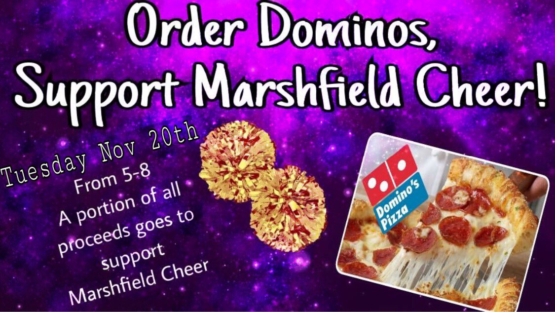 mhspiratecheer's tweet photo. It’s almost the holidays so make dinner easy and help out a local program order from the Coos Bay dominos between 5pm and 8pm this Tuesday!!💛💜🏴‍☠️📣 https://t.co/zAFQ8hGrFD