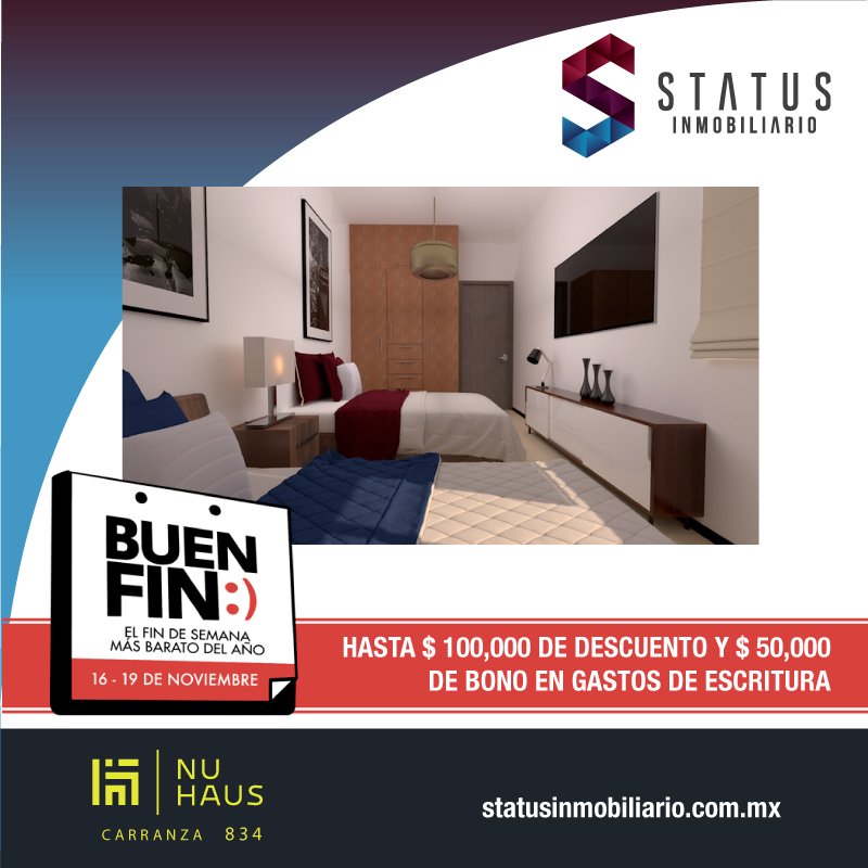 StatusInmuebles's tweet image. #StatusInmobiliario aún queda tiempo para este #BuenFin aprovecha un bono de $ 50,000.00 en gastos de escritura.
#NuHaus 36 EXCLUSIVAS CASAS, PARA VIVIR PLENAMENTE
statusinmobiliario.com.mx/nu-haus
