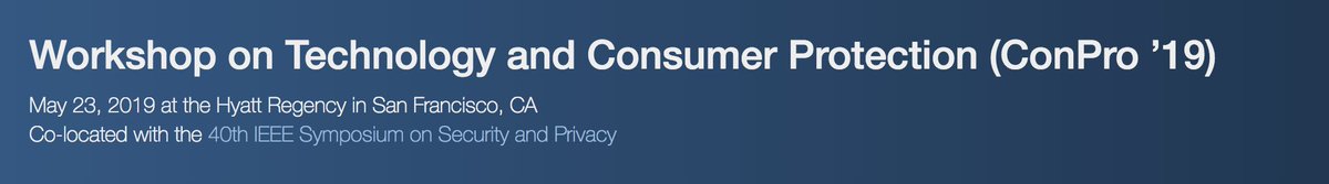 eredmil1's tweet photo. Submit, submit! 

We published our work at ConPro last year and were really pleased with the workshop. This year I'm one of the PC members. 

We want to read your wonderful, policy relevant work :) 
 
@inplaintext @random_walker
https://t.co/CxlfNrqtro https://t.co/v2PrItVVTZ