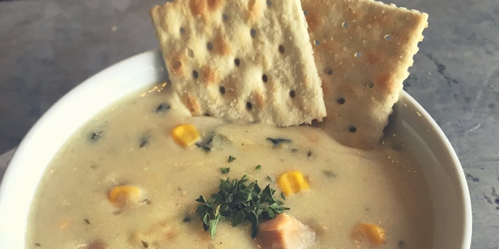 Are you a cracker dunker? #SoupSeason #ChickenCornChowder