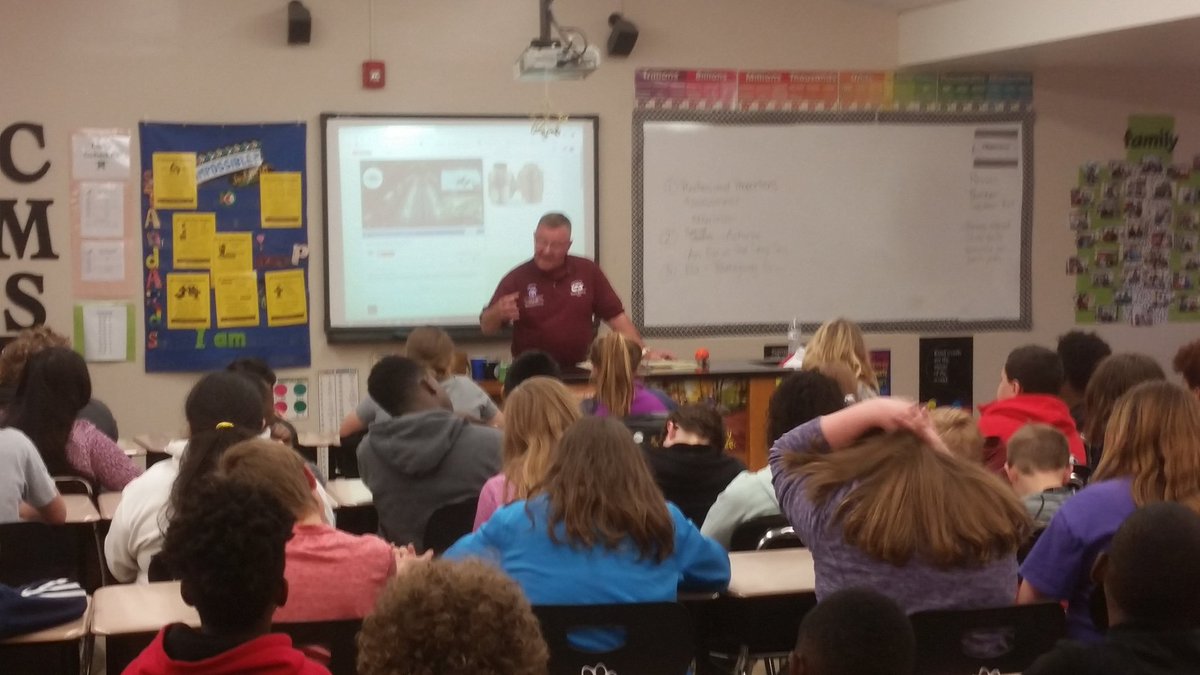 capecms's tweet photo. Another great visit from a veteran to speak to our students about their experiences! Message of paying attention to detail and being servant leaders. #priceless #thankyouforyourservice https://t.co/PrWNV78UNl
