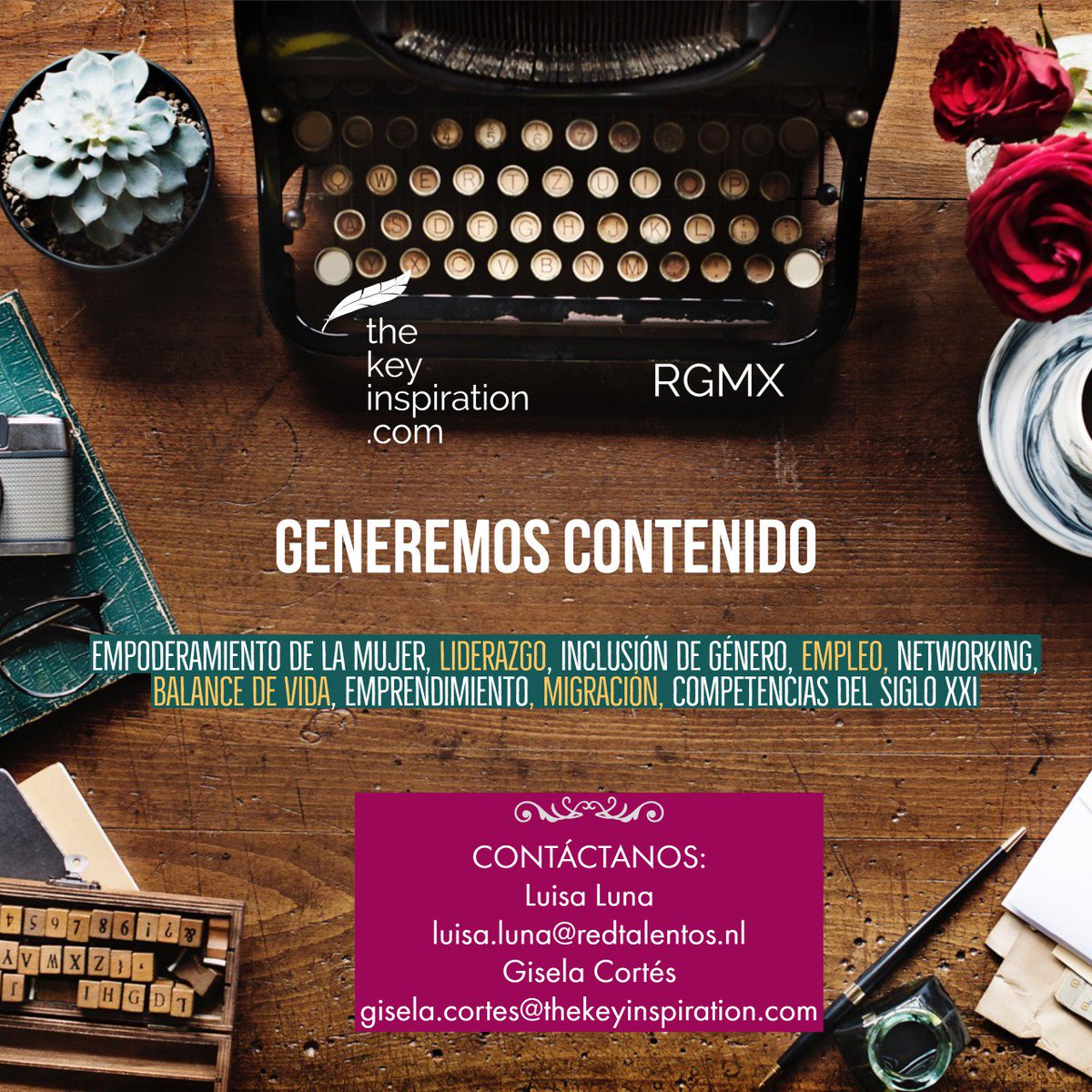 luluna81's tweet photo. El proyecto @keyinspiration_ @MujerGlobalMX y la @RedGlobalMX te invitan a participar en el proyecto #TheKeyInspiration escribiendo artículos, seminarios, podcasts y mucho más.
Más información: https://t.co/1KHELYxrfR
#Liderazgo #Inspiración #Podcast #MexicanasRedGlobalMX https://t.co/k1B2RLBH5G
