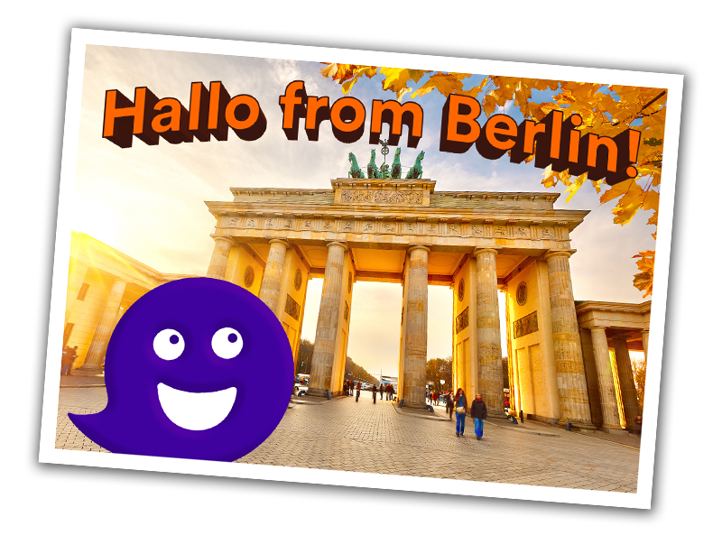 uTalk's tweet photo. Max is in Berlin! The #languageadventure continues and our favourite mascot is continuing his travels. Do you have any recommendations for places of interests, food to try or activities to take part in? #German #travel https://t.co/OJ0nGhlyYr