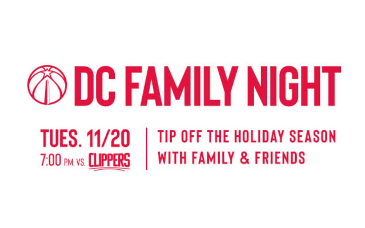 WashWizards's tweet photo. Tipoff your Thanksgiving holiday by joining us tomorrow night at #WizClips for #DCFamily Night.

Featuring guest appearances from @RodneyRikai, @GiaPeppers, and @BrendenHill, giveaways, and more! 

🎟 | https://t.co/yWGgpOiJsD https://t.co/f0iphcDik8