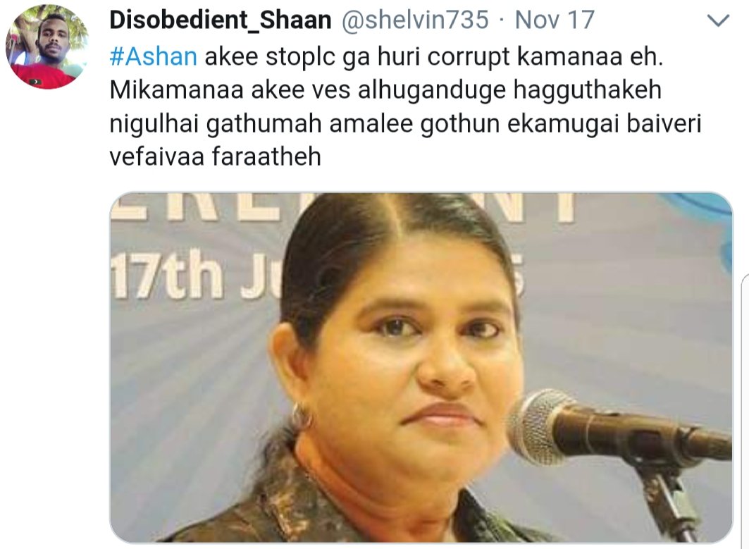 nautymatox's tweet photo. SAMAAL:
Fathimath Ashan, Head of HR; YAG ah campaign koddeyn STO faraathun Muliaageyga campaign run kurin meehaa . PPM jalsaa ah nudaa staffunah biru dekki. https://t.co/Zb8EEiH6gH