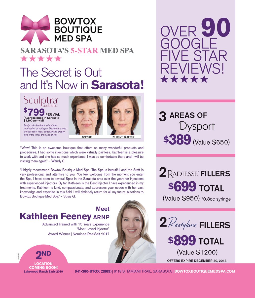 BowtoxB's tweet photo. These prices are only good until the end of December. Call to hold reserve your spot now as we are booking up quick! 941-360-BTOX(2869) https://t.co/Ugnf6W3HWf #dysport #dermalfillers #restylane #radiesse #beauty #antiaging https://t.co/bT4dsTZZ9i
