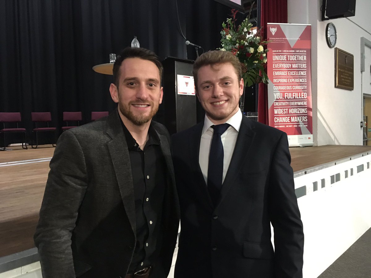 daniel_mcdonagh's tweet photo. Very proud watching @bateson99 speak so passionately about his journey and the part @SABSalford and @DECinSchools played in his development. Dan was invited back as Guest of Honour at our annual Presentation Evening. He’s come a long way since after school club in Yr 8 😁 https://t.co/1Y9nhjmRMu