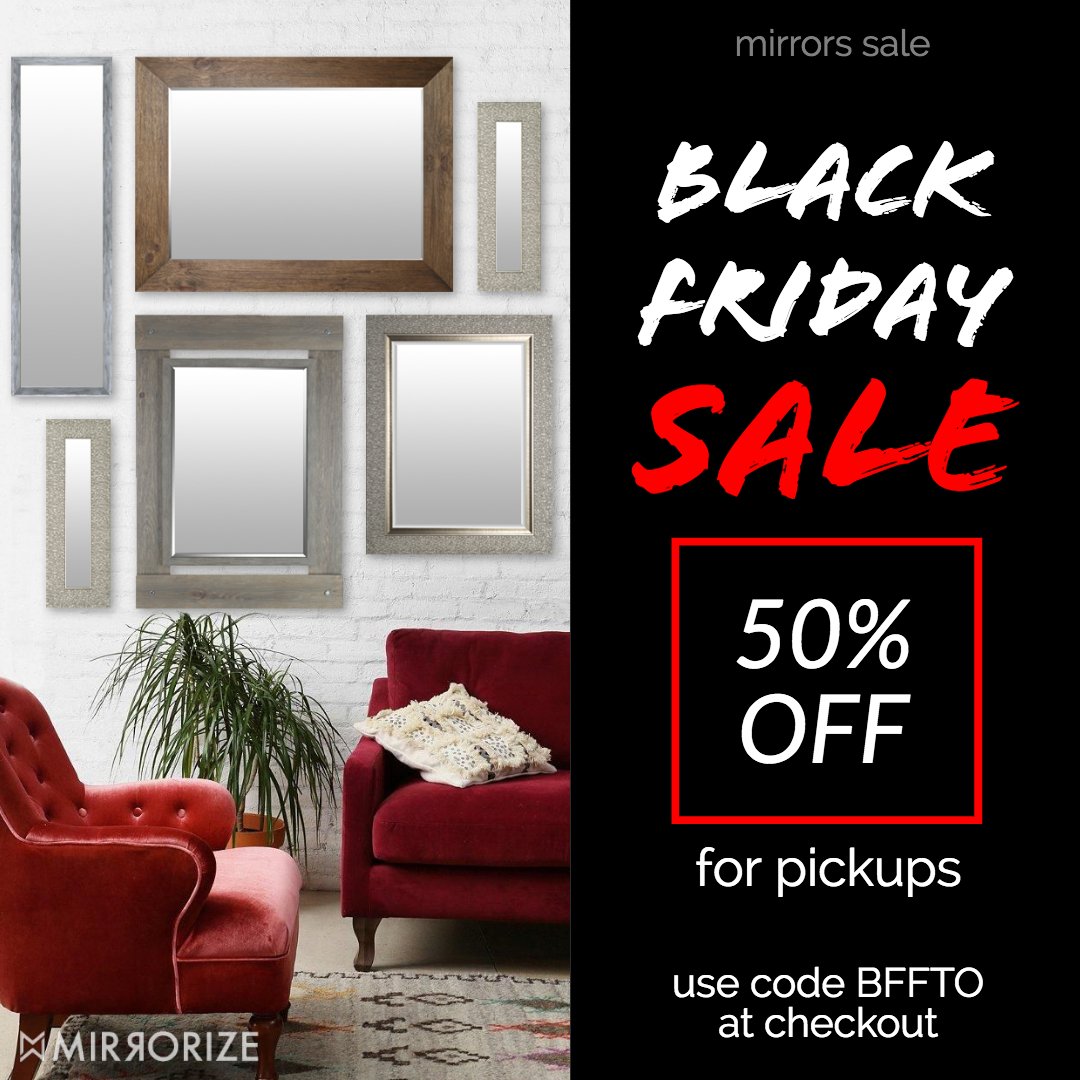We've got some Black Friday Week deals! Shop today and receive 50% off on all our decorative mirrors (pickups only)! Sale ends Nov. 27th. Use code BFFTO at checkout.

#mirror #BlackFriday #BlackFridayDeals #homedecor #interiordesign #interiordecor #interiors #walldecor #toronto
