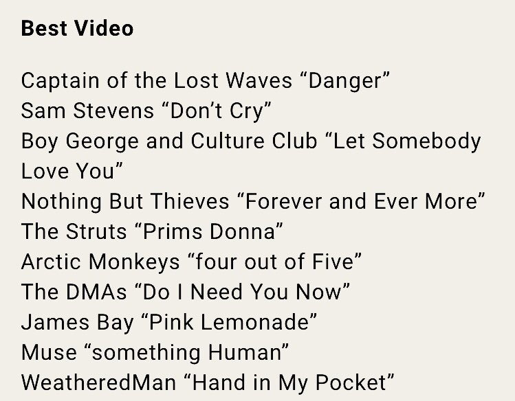 WeatheredMan's tweet photo. So here’s my competition for Best Video at the Pure M Awards. Muse. Arctic Monkeys. James Bay. Loads of other proper pop stars. Hmmmmm. Easy right? If I win I’m eating all my hats and for those of you who know me...that’s a lot of hats. @PureMzine #puremawards @APaulMusic https://t.co/gVmGmoOiQf