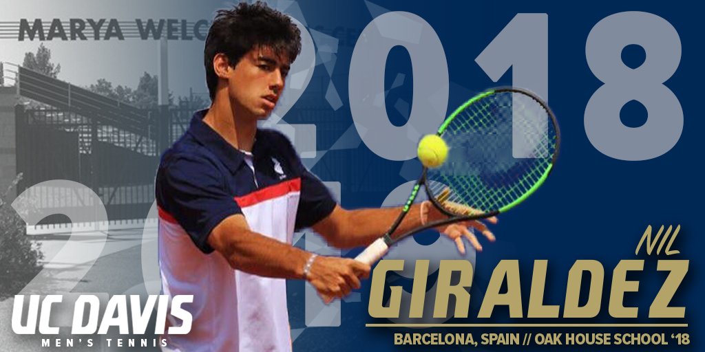 ucdavismtennis's tweet photo. We are excited to announce the newest member of the 18-19 @UCDavisMTennis team! 🎉
Welcome to the #AggiePack, Nil Giraldez, see you in January! #GoAgs #AggiePride https://t.co/3lXBtlmNIP
