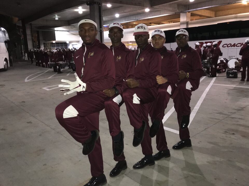 BCU_PBM's tweet photo. Brothers Of The Bethune-Cookman University Marching Band representing at the Florida Classic this past weekend #Thatsprogress #PBM #TheDapperChapter https://t.co/ThQAaT9qvC