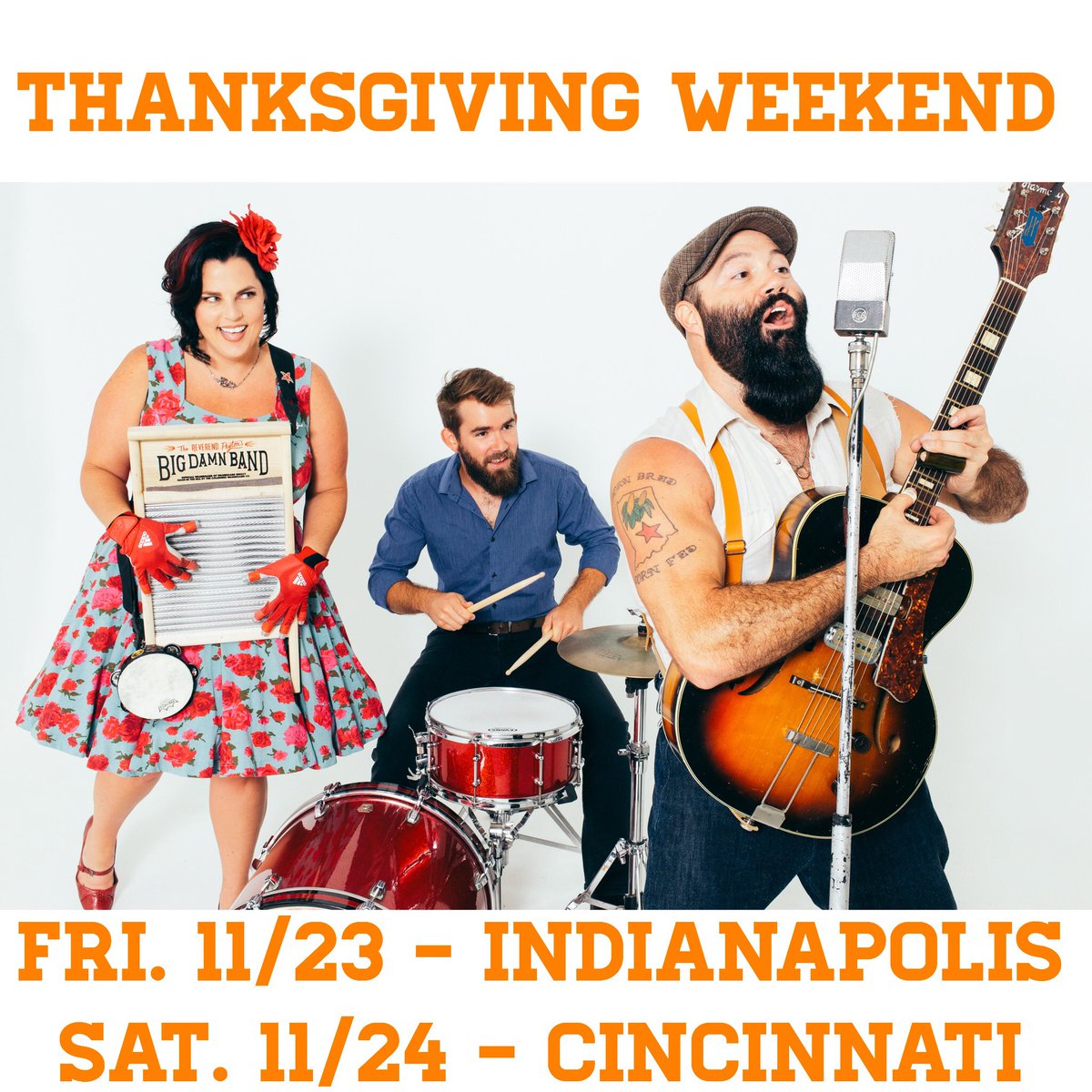 bigdamnband's tweet photo. This is it gang, the big weekend approaches! @TheVogue and @SGHRevival this Friday and Saturday, Indy and Cincy https://t.co/6GNN5c1RxW