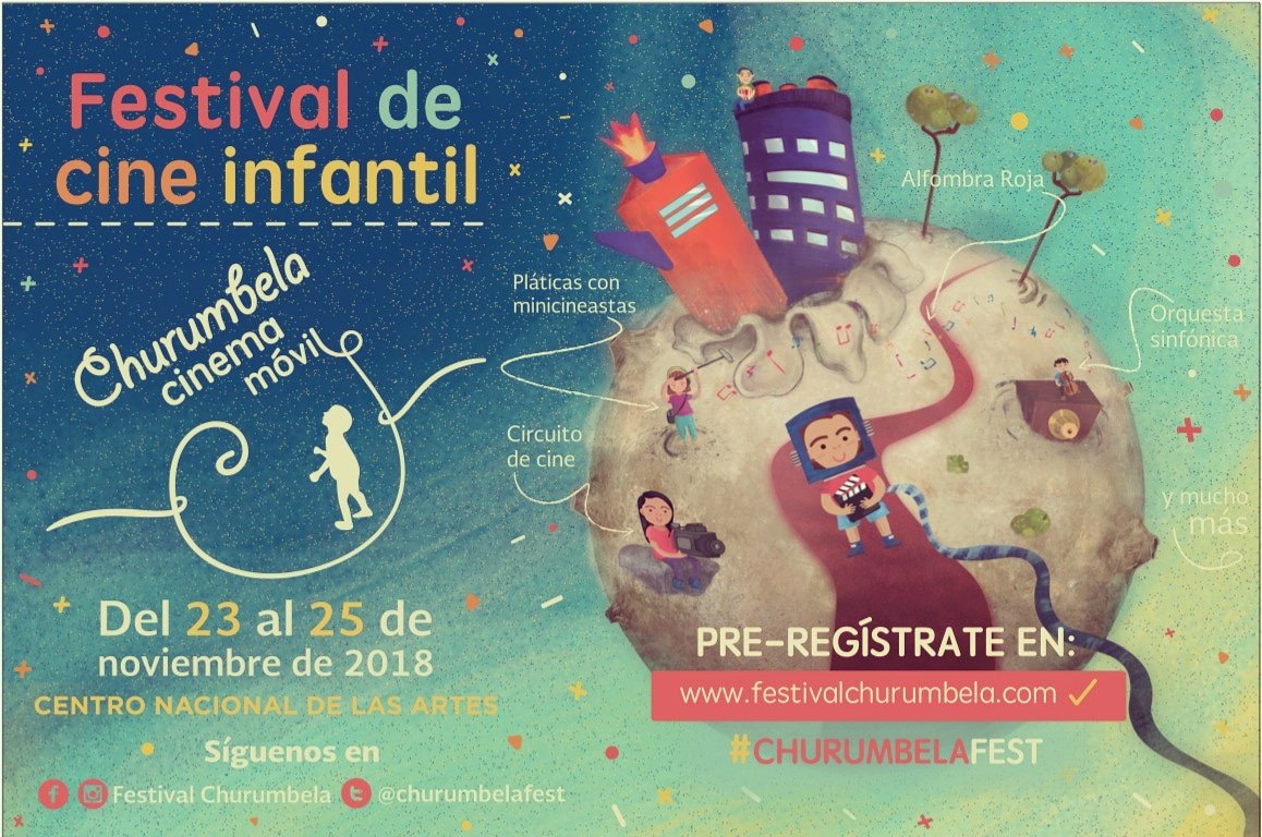 Ya comenzó el Pre-registro para <a href="/ChurumbelaFest/">Festival Churumbela</a> ...
Un festival dentro de las instalaciones del <a href="/cenartmx/">Centro Nacional de las Artes</a> con la finalidad de acercar a los pequeños al séptimo arte. 
#SigamosHaciendoCine 
#PequeñosCineastas