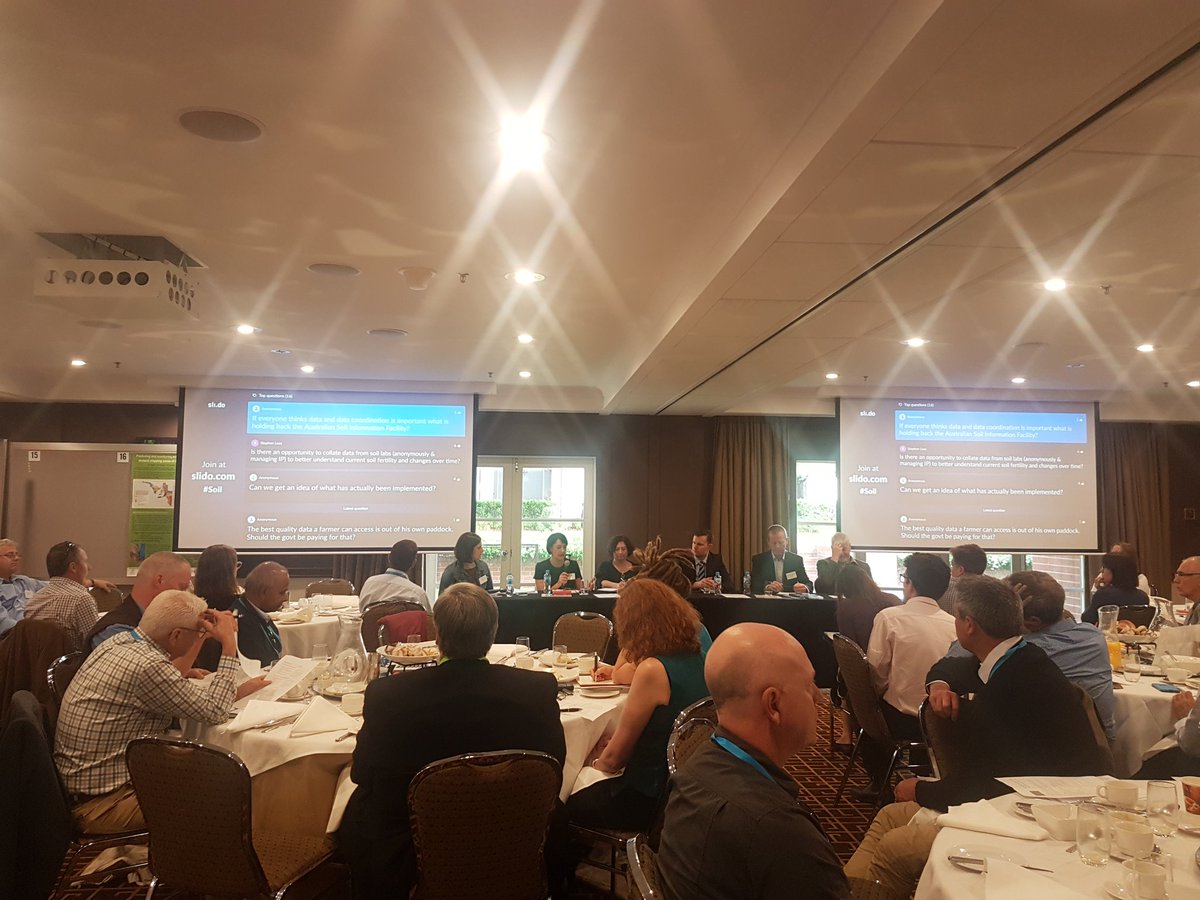 DrVanessaWong's tweet photo. Discussion about the next big  challenges in soils and the National Soils Research, Development and Extension Strategy at the Soils Policy Breakfast-funding, data collection and management, getting info to the end user, strategy implementation
#nationalsoils2018 https://t.co/1BBMjL7eLQ