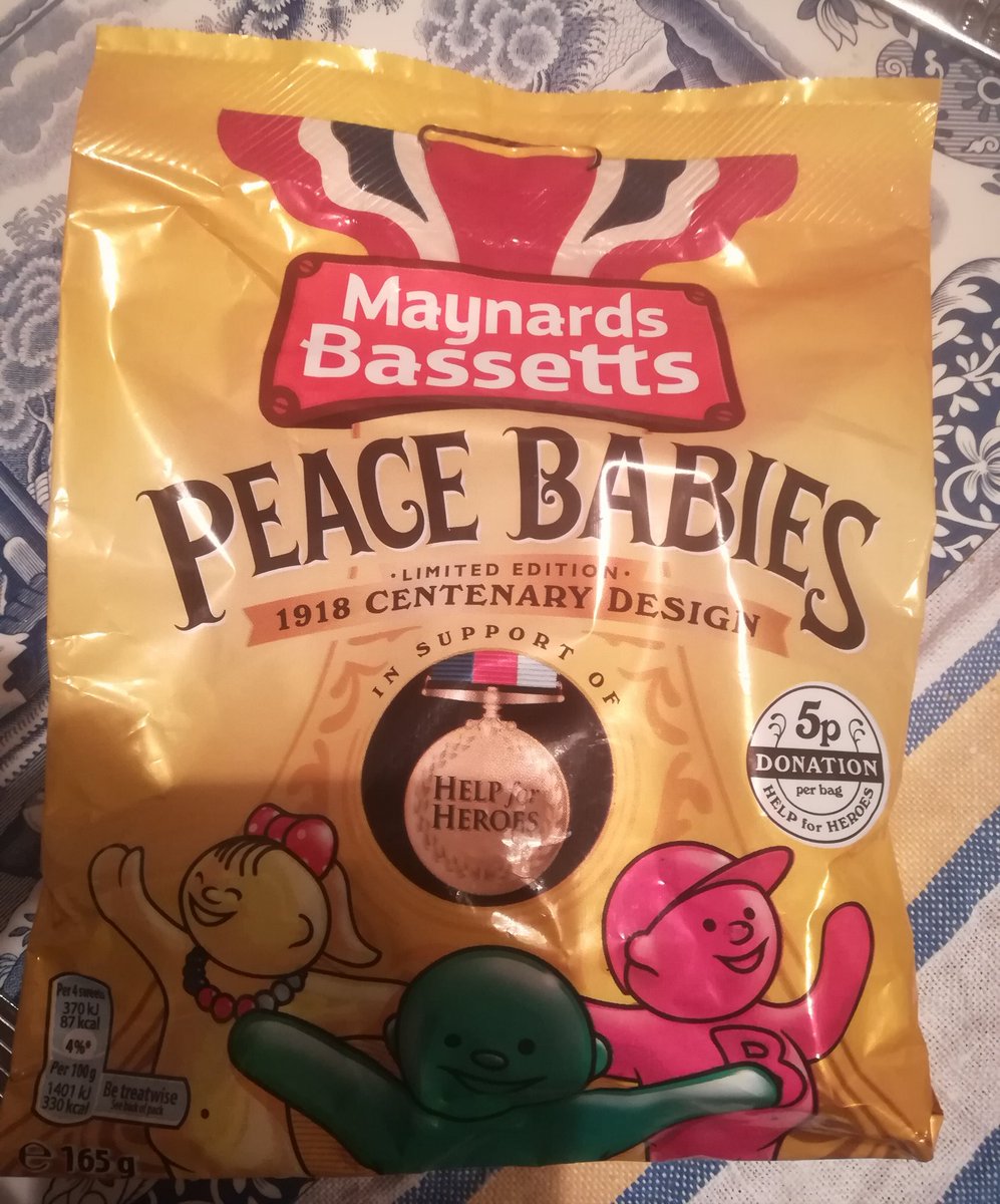 'Originally known as Peace Babies, Jelly Babies were launched in 1918 to celebrate the end of WW1.'  #Armistice100
