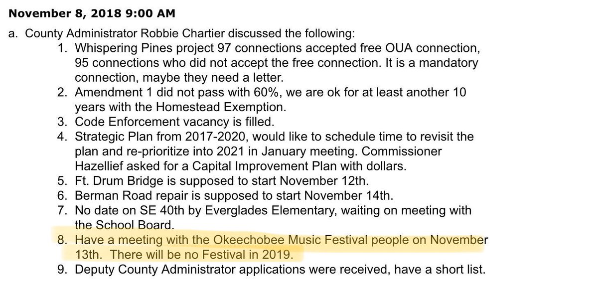 TheFestiveOwl's tweet photo. Update #7 -- Official minutes from 11/8 meeting now reflect that no festival is happening in 2019. https://t.co/bLAcdrs022