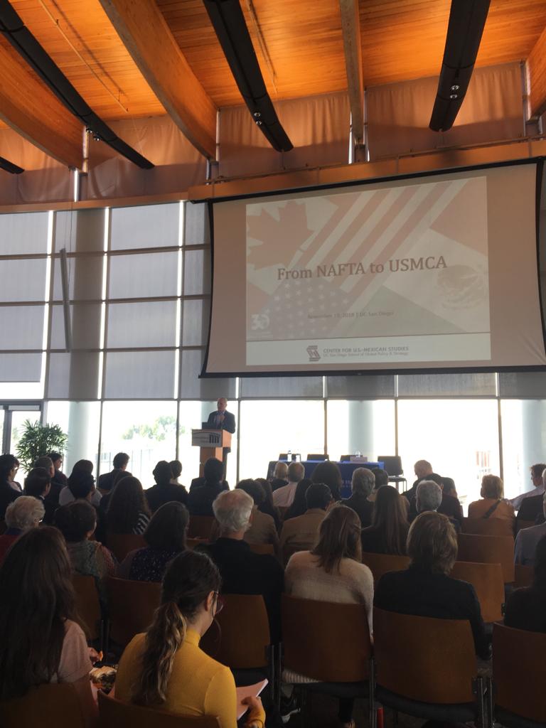 USMEXUCSD's tweet photo. Today we are honored to receive Dr. @JesusSeade, president-elect López Obrador’s representative in the NAFTA renegotiation, as the keynote speaker during the “From NAFTA to USMCA: The New Deal and What's Missing” panel. https://t.co/y89sSZsE8O