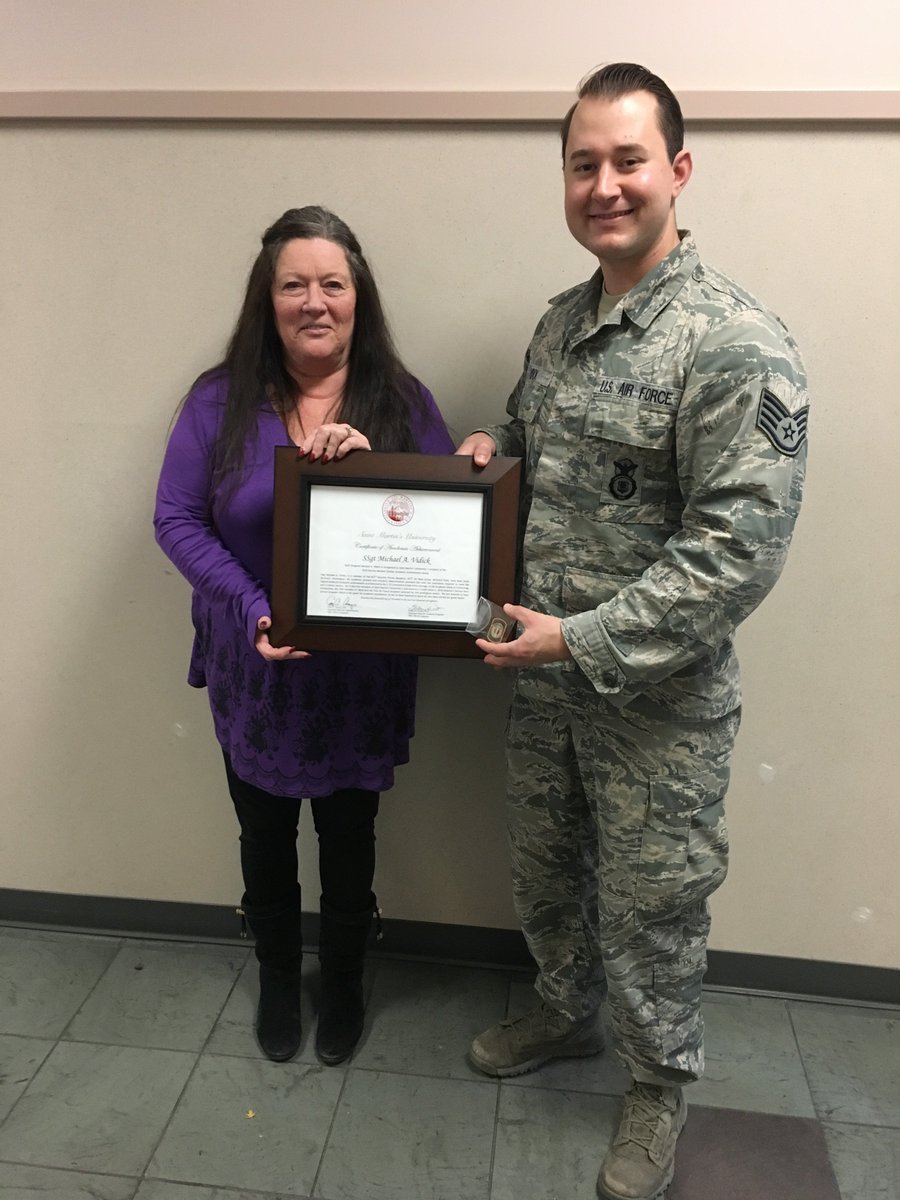 SMU_JBLM's tweet photo. Congratulations to Army Specialist Devin McLellan and Staff Sergeant Michael Vidick, selected as SMU 2018 Service Member Scholar Academic Achievement Award winners! https://t.co/feK78syWi0