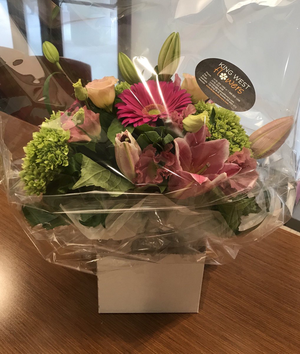 melty_soprano's tweet photo. Well Happy Monday to me! Thank you @ChrisStamper_45 and Metro East team for the congratulatory flowers! You made my day! 💚🌸 https://t.co/8MBnZmBjVD
