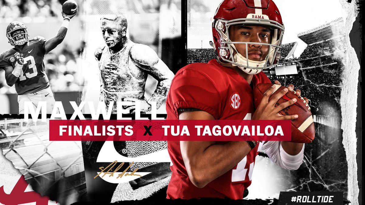 Alabama Football (@alabamaftbl) on Twitter photo Maxwell ❌ Tua Tagovailoa
Congrats, Tua on being named a Finalist for the <a href="/TheMaxwellAward/">Maxwell Award</a>!
🔗 ua_ftp.sidearmsports.com/custompages/ca…
#OutworkYesterday
#RollTide Maxwell ❌ Tua Tagovailoa
Congrats, Tua on being named a Finalist for the <a href="/TheMaxwellAward/">Maxwell Award</a>!
🔗 ua_ftp.sidearmsports.com/custompages/ca…
#OutworkYesterday
#RollTide 